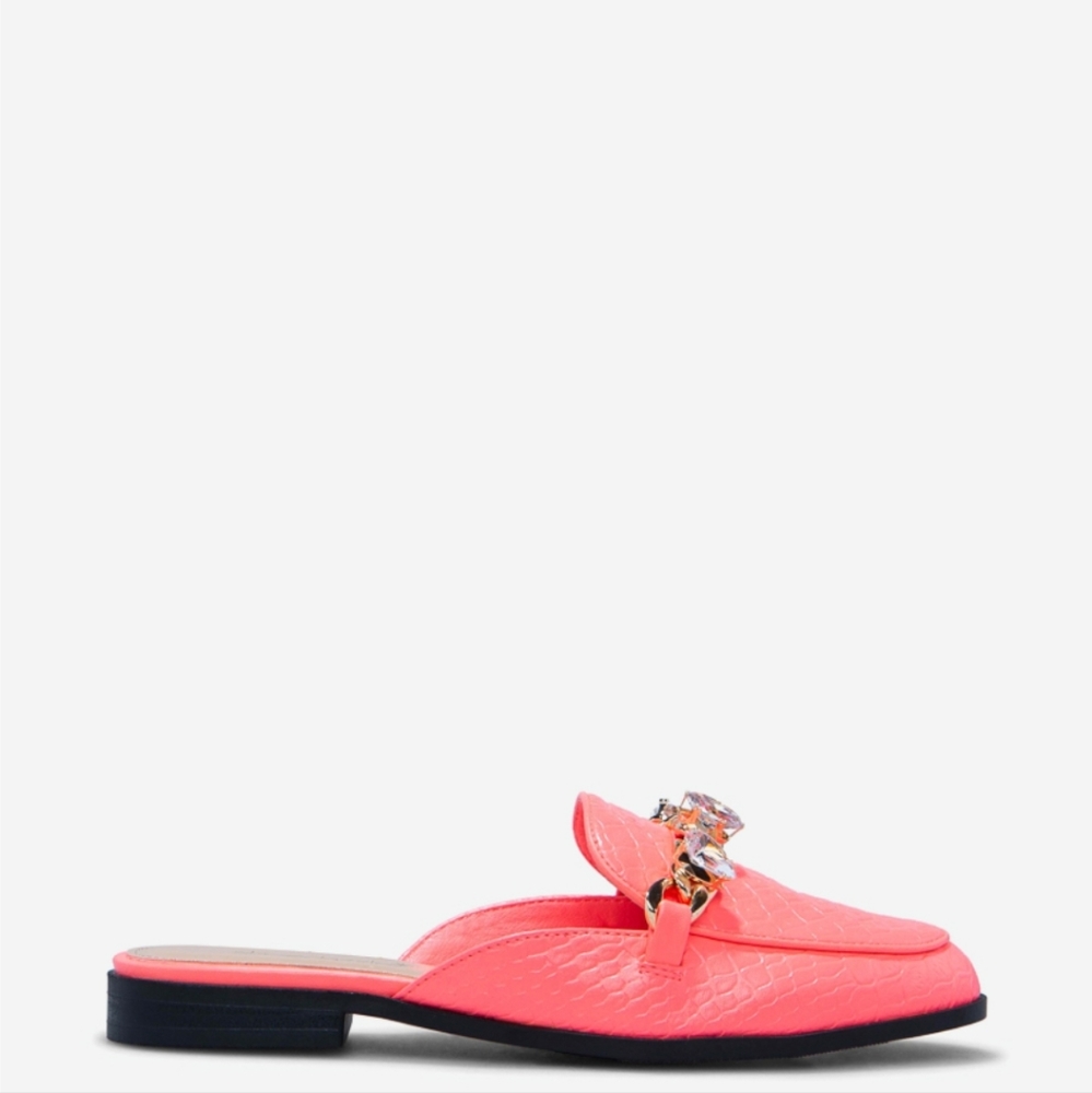 Neon Coral Sharie Slip on Mule